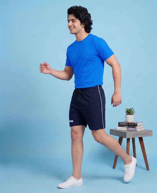 T.T. Men’s Cotton Blend | Solid Round Neck T-Shirt & Regular Fit Shorts | Casual Co-ord Set for Men