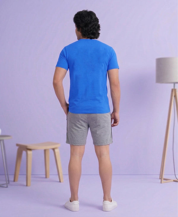 T.T. Men’s Cotton Blend | Solid Round Neck T-Shirt & Regular Fit Shorts | Casual Co-ord Set for Men
