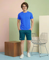T.T. Men’s Cotton Blend | Solid Round Neck T-Shirt & Regular Fit Shorts | Casual Co-ord Set for Men