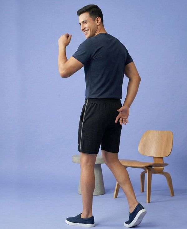 T.T. Men’s Cotton Blend | Solid Round Neck T-Shirt & Regular Fit Shorts | Casual Co-ord Set for Men