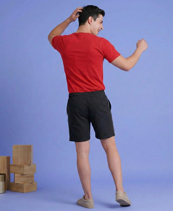 T.T. Men’s Cotton Blend | Solid Round Neck T-Shirt & Regular Fit Shorts | Casual Co-ord Set for Men