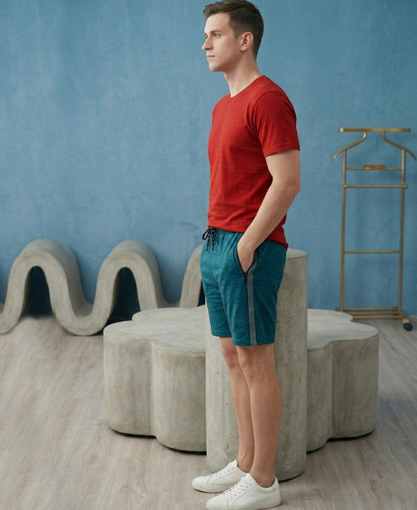 T.T. Men’s Cotton Blend | Solid Round Neck T-Shirt & Regular Fit Shorts | Casual Co-ord Set for Men