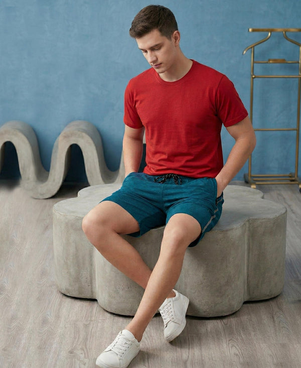 T.T. Men’s Cotton Blend | Solid Round Neck T-Shirt & Regular Fit Shorts | Casual Co-ord Set for Men