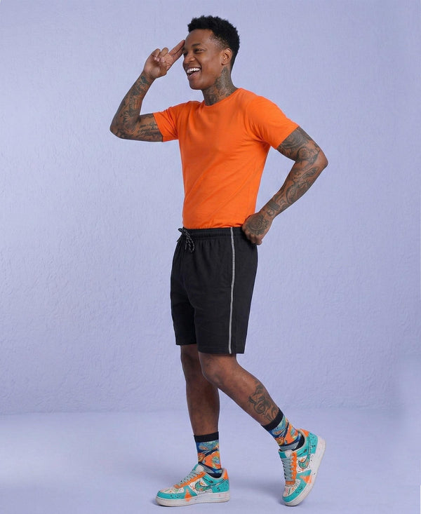 T.T. Men’s Cotton Blend | Solid Round Neck T-Shirt & Regular Fit Shorts | Casual Co-ord Set for Men