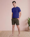 T.T. Men’s Cotton Blend | Solid Round Neck T-Shirt & Regular Fit Shorts | Casual Co-ord Set for Men