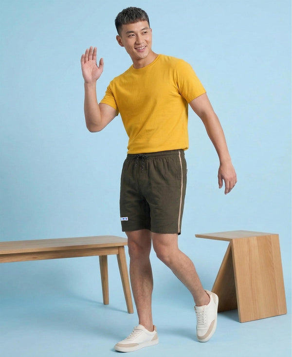 T.T. Men’s Cotton Blend | Solid Round Neck T-Shirt & Regular Fit Shorts | Casual Co-ord Set for Men