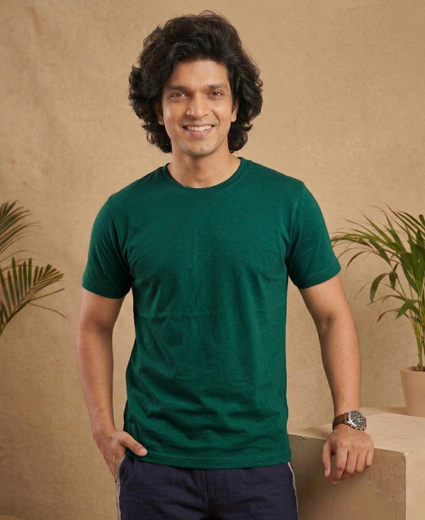 T.T. Men’s Cotton Blend | Solid Round Neck T-Shirt & Regular Fit Shorts | Casual Co-ord Set for Men