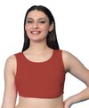 T.T. Women|Ribbed Crop Top|Sleeveless Round Neck Slim Fit Aesthetic Streetwear Top|Stretchable Cotton Fabric|Tshirt|Top||Rust