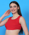 T.T. Women|Ribbed Crop Top|Sleeveless Round Neck Slim Fit Aesthetic Streetwear Top|Stretchable Cotton Fabric|Tshirt|Top||Red