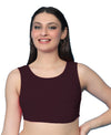 T.T. Women|Ribbed Crop Top|Sleeveless Round Neck Slim Fit Aesthetic Streetwear Top|Stretchable Cotton Fabric|Tshirt|Top||Plum