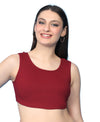 T.T. Women|Ribbed Crop Top|Sleeveless Round Neck Slim Fit Aesthetic Streetwear Top|Stretchable Cotton Fabric|Tshirt|Top||Maroon
