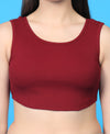 T.T. Women|Ribbed Crop Top|Sleeveless Round Neck Slim Fit Aesthetic Streetwear Top|Stretchable Cotton Fabric|Tshirt|Top||Maroon