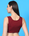 T.T. Women|Ribbed Crop Top|Sleeveless Round Neck Slim Fit Aesthetic Streetwear Top|Stretchable Cotton Fabric|Tshirt|Top||Maroon