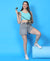 T.T. Women|Ribbed Crop Top|Sleeveless Round Neck Slim Fit Aesthetic Streetwear Top|Stretchable Cotton Fabric|Tshirt|Top||Mint