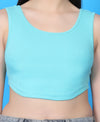 T.T. Women|Ribbed Crop Top|Sleeveless Round Neck Slim Fit Aesthetic Streetwear Top|Stretchable Cotton Fabric|Tshirt|Top||Mint
