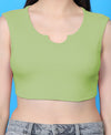 T.T. Women|Ribbed Crop Top|Sleeveless Notch Neck Slim Fit Aesthetic Streetwear Top|Stretchable Cotton Fabric|Tshirt|Top||Pista