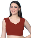 T.T. Women|Ribbed Crop Top|Sleeveless Notch Neck Slim Fit Aesthetic Streetwear Top|Stretchable Cotton Fabric|Tshirt|Top||Rust