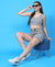 T.T. Women|Ribbed Crop Top|Sleeveless Notch Neck Slim Fit Aesthetic Streetwear Top|Stretchable Cotton Fabric|Tshirt|Top||Grey