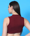 T.T. Women|Ribbed Crop Top|Sleeveless High Neck Slim Fit Aesthetic Streetwear Top|Stretchable Cotton Fabric|Tshirt|Top||Maroon