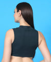 T.T. Women|Ribbed Crop Top|Sleeveless High Neck Slim Fit Aesthetic Streetwear Top|Stretchable Cotton Fabric|Tshirt|Top||Dark Green