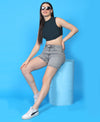 T.T. Women|Ribbed Crop Top|Sleeveless High Neck Slim Fit Aesthetic Streetwear Top|Stretchable Cotton Fabric|Tshirt|Top||Dark Green