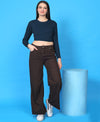 T.T. Women|Stylish Crop Top|Ribbed Slim Fit Full Sleeve Round Neck Trendy Casual Wear Top|Stretchable Cotton Fabric|Tshirt|Top||Denim