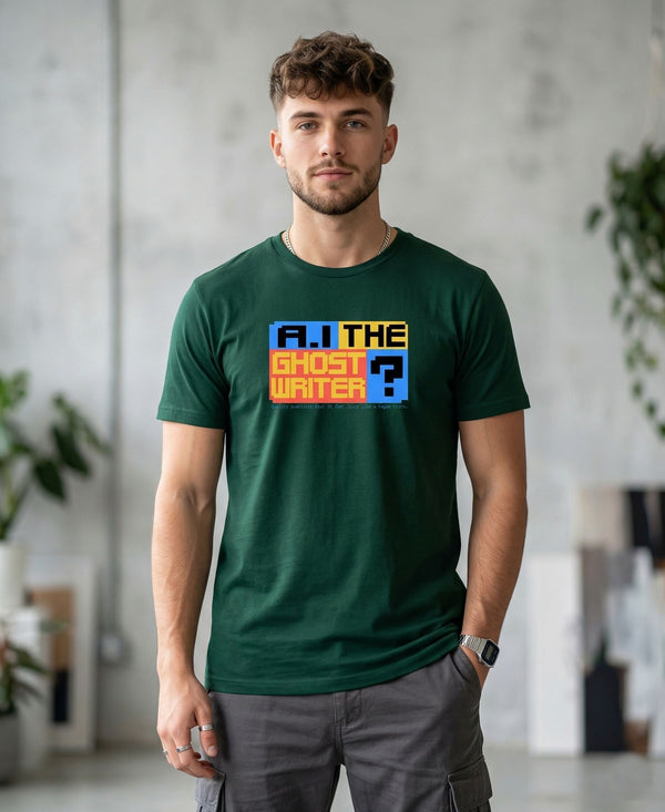 T.T. Men|Graphics Printed Tshirts For Men|Eco Friendly Fabric|Round Neck|Half Sleeves|Cotton Blended Tees For Men|Regular Fit|Big Print|Olive