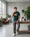 T.T. Men|Graphics Printed Tshirts For Men|Eco Friendly Fabric|Round Neck|Half Sleeves|Cotton Blended Tees For Men|Regular Fit|Big Print|Olive