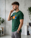 T.T. Men|Graphics Printed Tshirts For Men|Eco Friendly Fabric|Round Neck|Half Sleeves|Cotton Blended Tees For Men|Regular Fit|Big Print|Olive