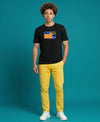 T.T. Men|Graphics Printed Tshirts For Men|Eco Friendly Fabric|Round Neck|Half Sleeves|Cotton Blended Tees For Men|Regular Fit|Big Print|Black