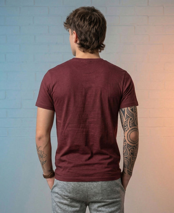 T.T. Men|Graphics Printed Tshirts For Men|Eco Friendly Fabric|Round Neck|Half Sleeves|Cotton Blended Tees For Men|Regular Fit|Big Print|Maroon
