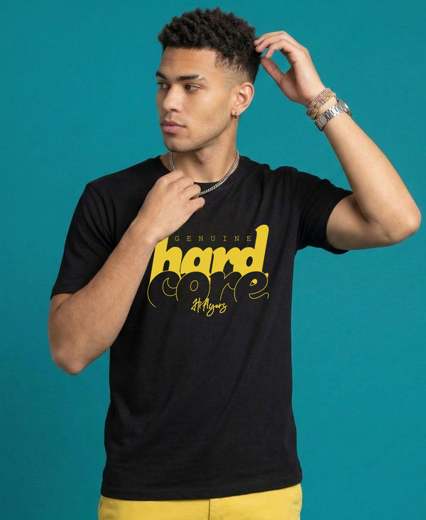 T.T. Men|Graphics Printed Tshirts For Men|Eco Friendly Fabric|Round Neck|Half Sleeves|Cotton Blended Tees For Men|Regular Fit|Big Print|Black