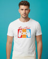 T.T. Men|Graphics Printed Tshirts For Men|Eco Friendly Fabric|Round Neck|Half Sleeves|Cotton Blended Tees For Men|Regular Fit|Big Print|White