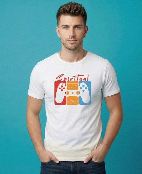 T.T. Men|Graphics Printed Tshirts For Men|Eco Friendly Fabric|Round Neck|Half Sleeves|Cotton Blended Tees For Men|Regular Fit|Big Print|White
