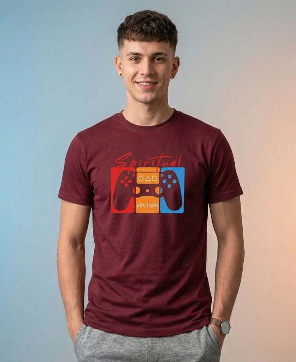 T.T. Men|Graphics Printed Tshirts For Men|Eco Friendly Fabric|Round Neck|Half Sleeves|Cotton Blended Tees For Men|Regular Fit|Big Print|Maroon