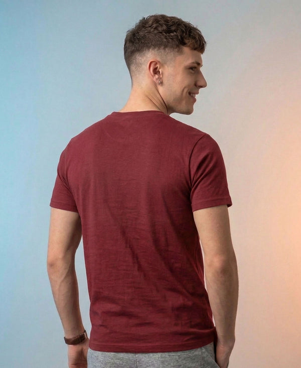 T.T. Men|Graphics Printed Tshirts For Men|Eco Friendly Fabric|Round Neck|Half Sleeves|Cotton Blended Tees For Men|Regular Fit|Big Print|Maroon