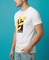 T.T. Men|Graphics Printed Tshirts For Men|Eco Friendly Fabric|Round Neck|Half Sleeves|Cotton Blended Tees For Men|Regular Fit|Big Print|White