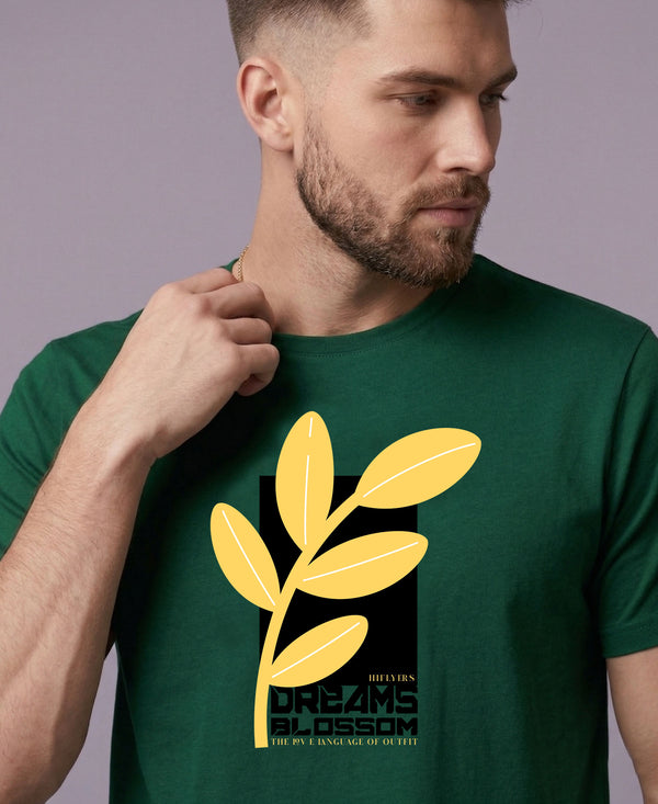 T.T. Men|Graphics Printed Tshirts For Men|Eco Friendly Fabric|Round Neck|Half Sleeves|Cotton Blended Tees For Men|Regular Fit|Big Print|Olive