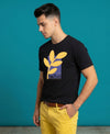T.T. Men|Graphics Printed Tshirts For Men|Eco Friendly Fabric|Round Neck|Half Sleeves|Cotton Blended Tees For Men|Regular Fit|Big Print|Black
