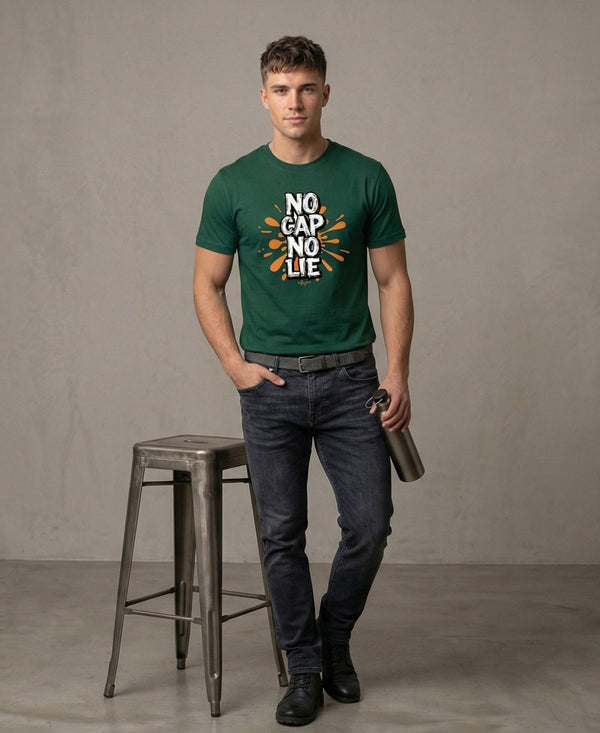 T.T. Men|Graphics Printed Tshirts For Men|Eco Friendly Fabric|Round Neck|Half Sleeves|Cotton Blended Tees For Men|Regular Fit|Big Print|Olive