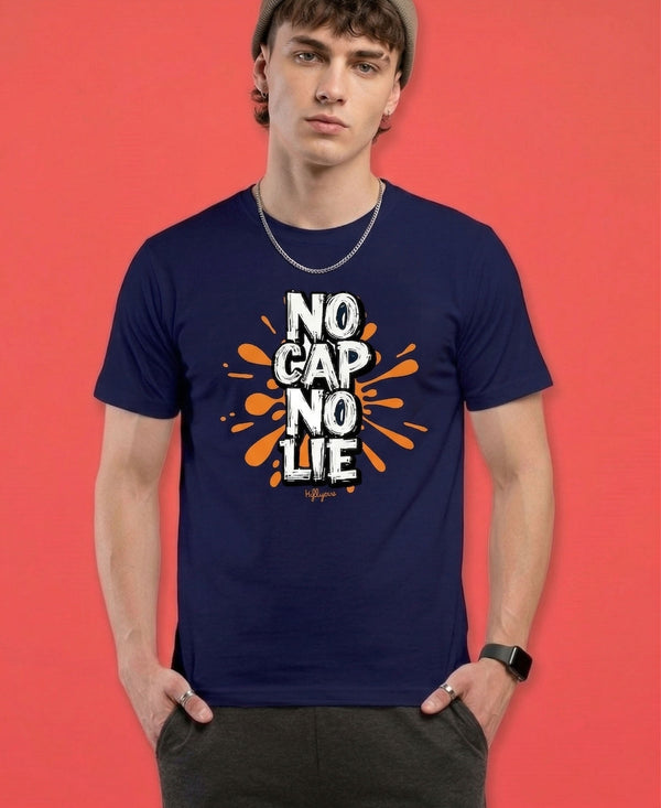 T.T. Men|Graphics Printed Tshirts For Men|Eco Friendly Fabric|Round Neck|Half Sleeves|Cotton Blended Tees For Men|Regular Fit|Big Print|Navy