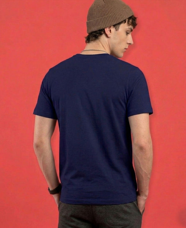 T.T. Men|Graphics Printed Tshirts For Men|Eco Friendly Fabric|Round Neck|Half Sleeves|Cotton Blended Tees For Men|Regular Fit|Big Print|Navy