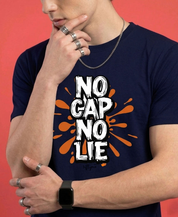 T.T. Men|Graphics Printed Tshirts For Men|Eco Friendly Fabric|Round Neck|Half Sleeves|Cotton Blended Tees For Men|Regular Fit|Big Print|Navy