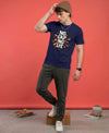 T.T. Men|Graphics Printed Tshirts For Men|Eco Friendly Fabric|Round Neck|Half Sleeves|Cotton Blended Tees For Men|Regular Fit|Big Print|Navy