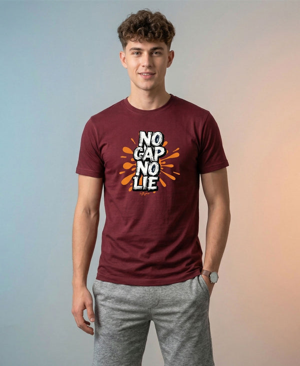 T.T. Men|Graphics Printed Tshirts For Men|Eco Friendly Fabric|Round Neck|Half Sleeves|Cotton Blended Tees For Men|Regular Fit|Big Print|Maroon