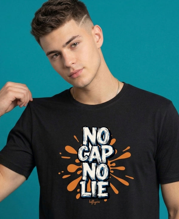 T.T. Men|Graphics Printed Tshirts For Men|Eco Friendly Fabric|Round Neck|Half Sleeves|Cotton Blended Tees For Men|Regular Fit|Big Print|Black