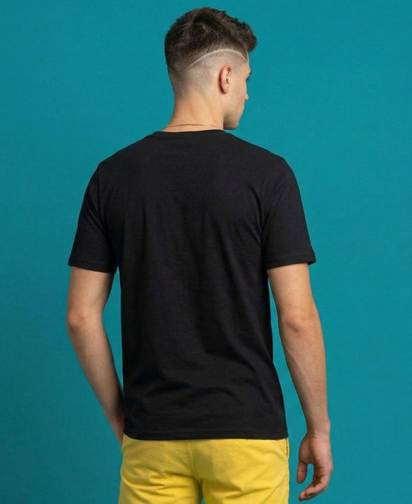T.T. Men|Graphics Printed Tshirts For Men|Eco Friendly Fabric|Round Neck|Half Sleeves|Cotton Blended Tees For Men|Regular Fit|Big Print|Black