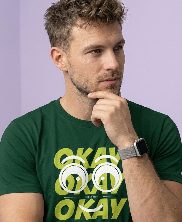 T.T. Men|Graphics Printed Tshirts For Men|Eco Friendly Fabric|Round Neck|Half Sleeves|Cotton Blended Tees For Men|Regular Fit|Big Print|Olive