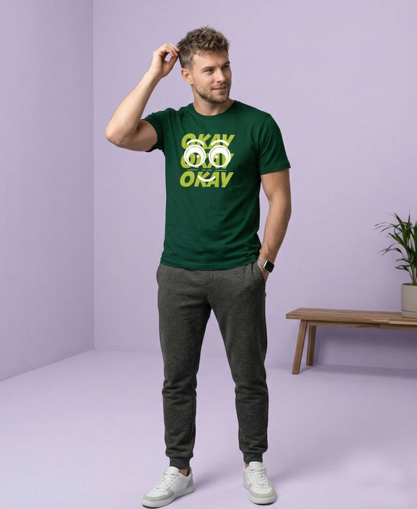 T.T. Men|Graphics Printed Tshirts For Men|Eco Friendly Fabric|Round Neck|Half Sleeves|Cotton Blended Tees For Men|Regular Fit|Big Print|Olive
