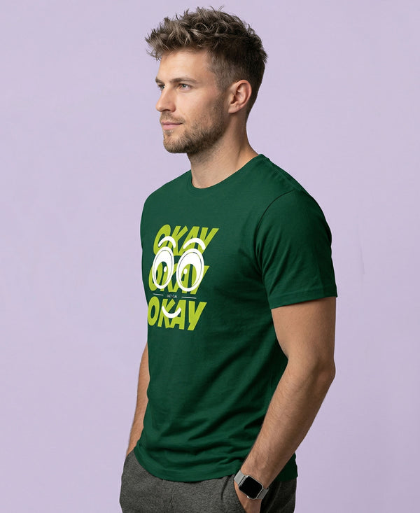 T.T. Men|Graphics Printed Tshirts For Men|Eco Friendly Fabric|Round Neck|Half Sleeves|Cotton Blended Tees For Men|Regular Fit|Big Print|Olive